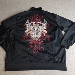 MMA Elite Mens Jacket XL Black Full Zip Double Sided  Track Warm Up